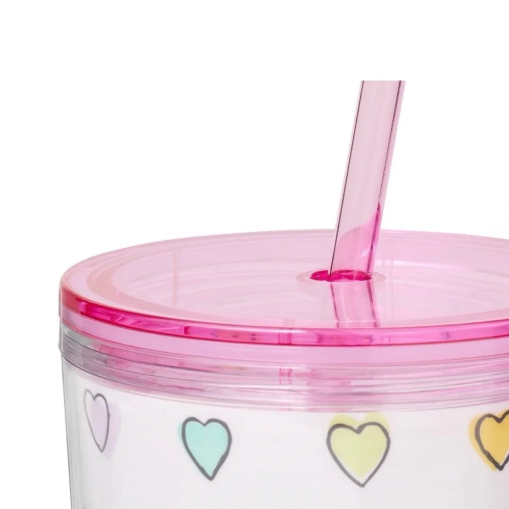 Roller Rabbit 🐰 x Target 🎯 Disco Hearts Tumbler with Pink Monkey Topper - NWT!